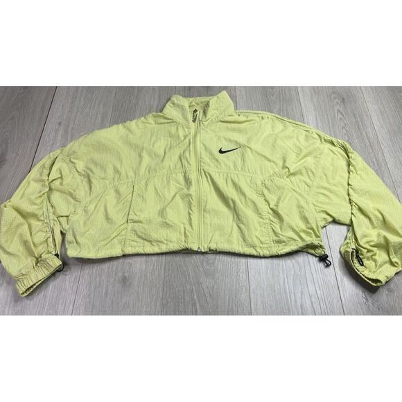 Nike Sportswear‎ Jacket Womens Large Limelight Cropped Track Windbreaker Ripstop